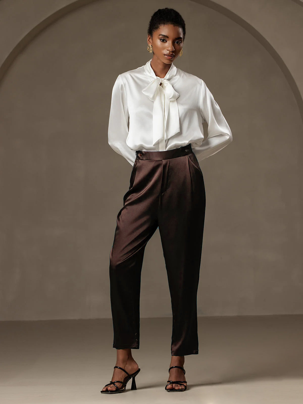 [Bitter Chocolate] SilkSilky-UK 19Momme Silk Womens Pants 002