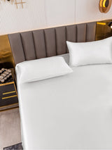[White] SilkSilky-UK 19Momme Bed Linen Set 005