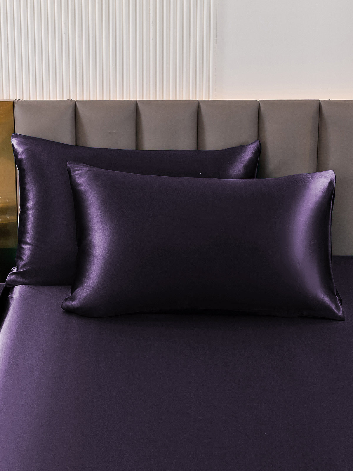 SilkSilky UK 30Momme Pure Silk Pillowcase DeepPurple 001