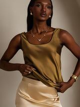 [Brown] SilkSilky-UK Sleeveless Camisole 003