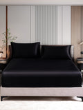 SilkSilky UK 22Momme Pure Silk Bedding Set Black 001