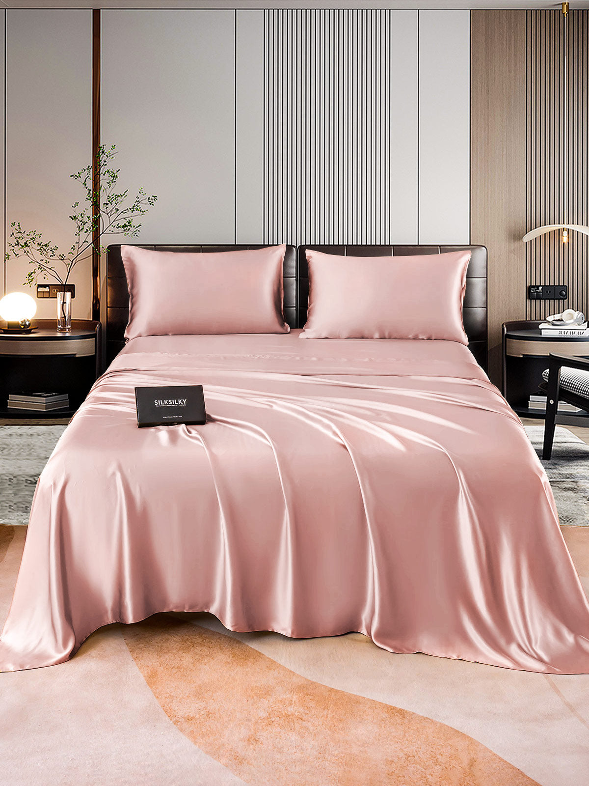 SilkSilky UK 22Momme Pure Silk Bedding Set PaleMauve 001