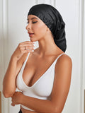 SilkSilky-UK Pure Silk Sleep Cap Black 002