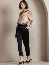 [Champagne] SilkSilky-UK Long Sleeve Lapel Collar Women's Shirt 008