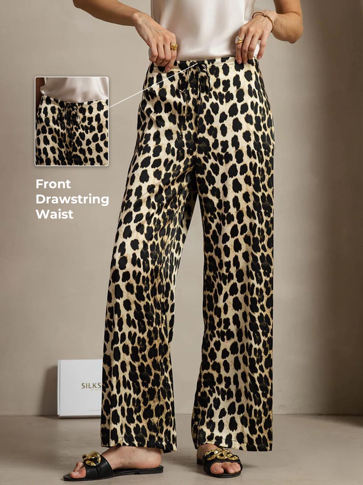 [Leopard] SilkSilky-UK 19Momme Silk Womens Pants 002
