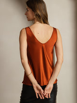 [Caramel] SilkSilky-UK Sleeveless V Neck Camisole 003