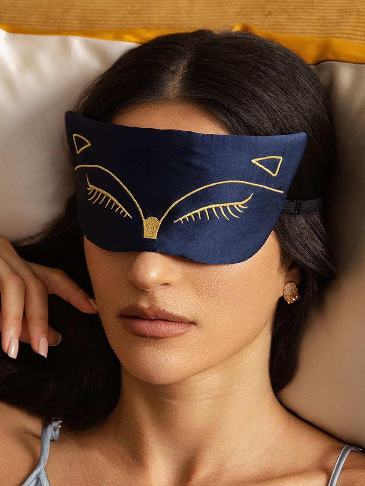 [Dark Blue] SilkSilky-UK Pure Silk Eye Mask 004