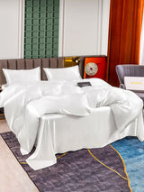 [White] SilkSilky-UK 25Momme Pure Silk Bedding Set 002