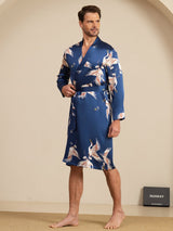 [Dark Blue] SilkSilky-UK 19Momme Mens Robe 006