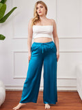 SilkSilky UK Pure Silk Plus Size Womens Pants Teal 003