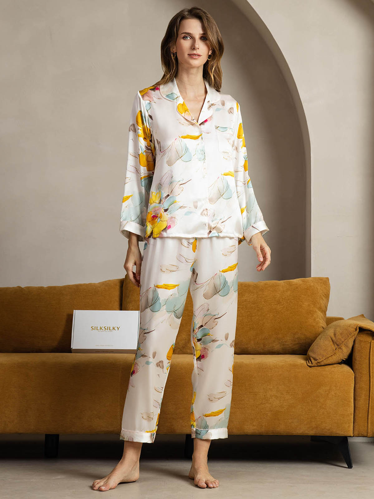 [Orchid Ink] SilkSilky-UK Pure Silk Womens Pajamas 001