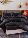 SilkSilky UK 19Momme Pure Silk Bedding Set Black 003