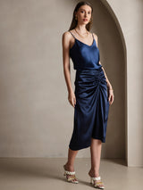 [Dark Blue] SilkSilky-UK Spaghetti Strap V Neck Camisole 004