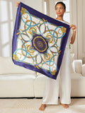 SilkSilky UK Pure Silk Scarf Blue 003