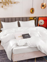 [White] SilkSilky-UK 19Momme Pure Silk Bedding Set 005