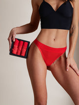 [Red] SilkSilky-UK 100% Silk Jersey Panty 005