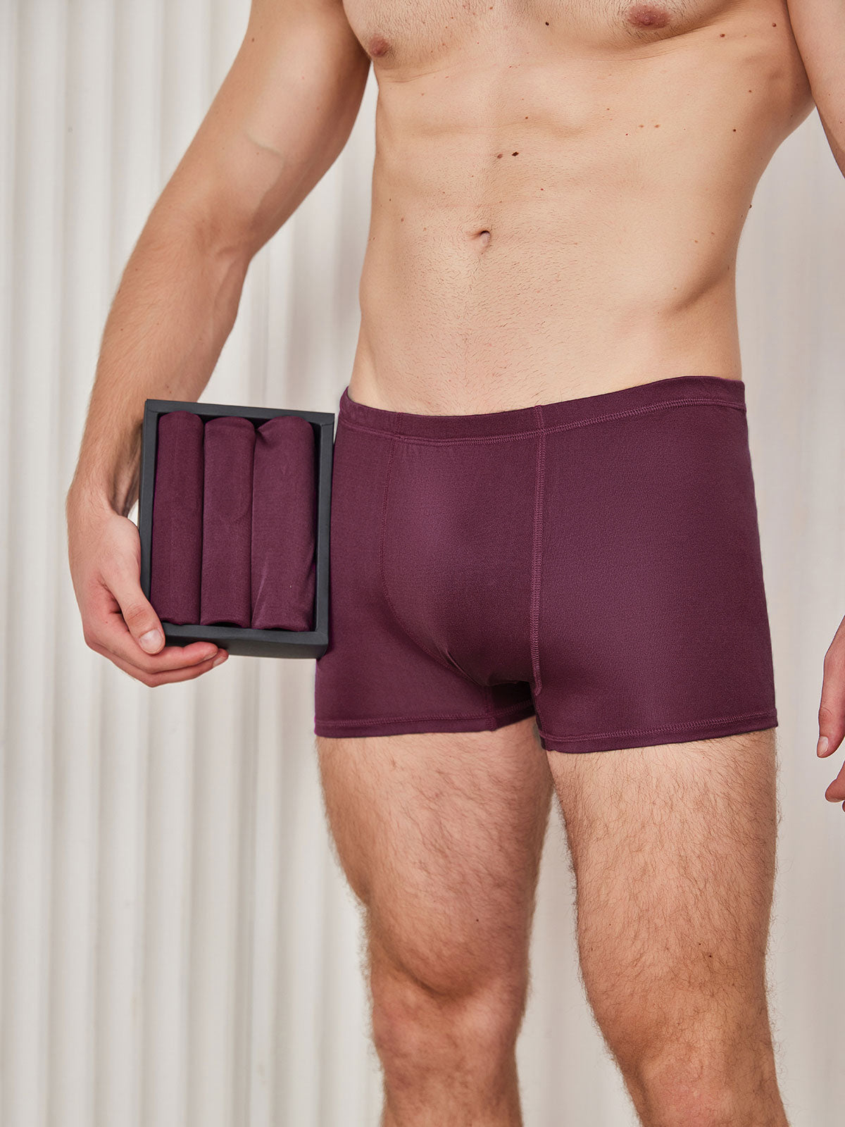 SilkSilky UK Silk Knitted Mens Underwear Wine 001