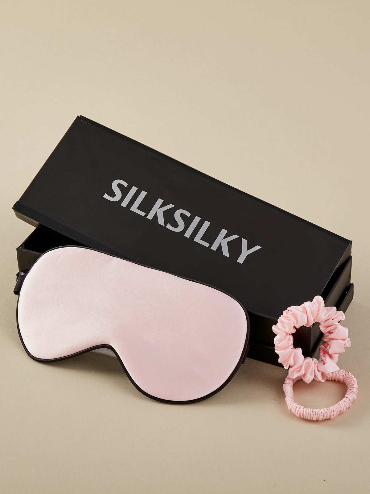 SilkSilky UK 19Momme Pure Silk Eye Mask Pink 001