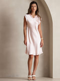 SilkSilky-UK Pure Silk Sleeveless V Neck Dress Pink 001