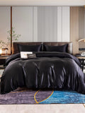 SilkSilky UK 22Momme Pure Silk Bedding Set Black 001