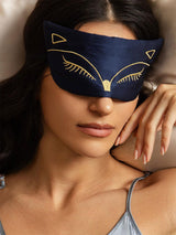 [Dark Blue] SilkSilky-UK Pure Silk Eye Mask 001