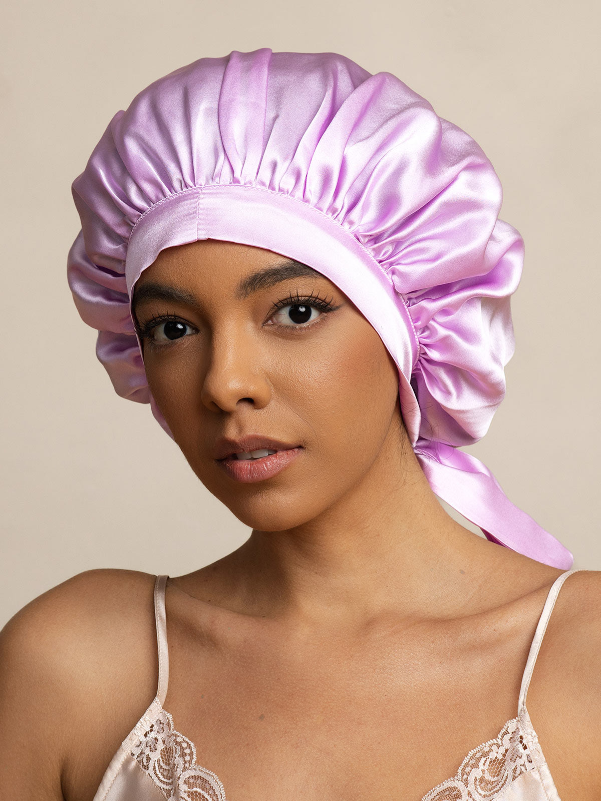 SilkSilky-UK Pure Silk Sleep Cap Lavender 003