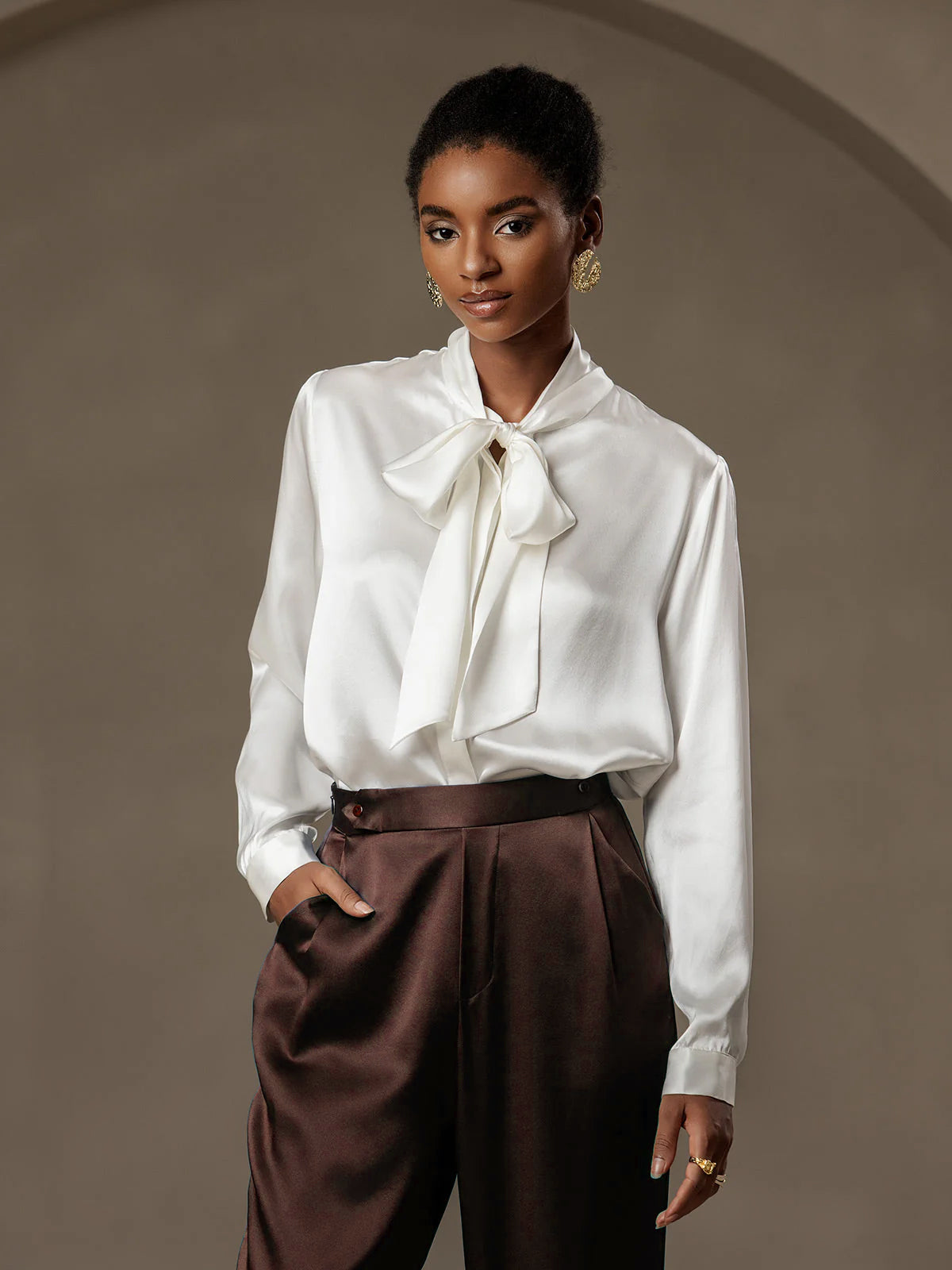 [Bitter Chocolate] SilkSilky-UK 19Momme Silk Womens Pants 003