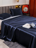 SilkSilky UK 19Momme Pure Silk Bedding Set DarkBlue 004