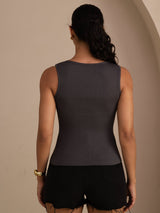 [Gray] SilkSilky-UK Sleeveless Deep V Neck Camisole 002