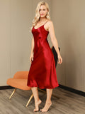 SilkSilky-UK Pure Silk Sleeveless Boat Neck Dress Wine 004