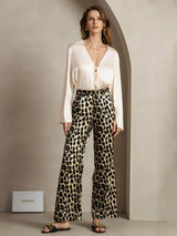 [Leopard] SilkSilky-UK 19Momme Silk Womens Pants 006,