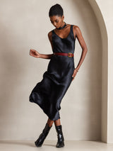 [Black] SilkSilky-UK Sleeveless Dress 005