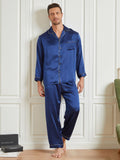 SilkSilky-UK-19Momme-Pure-Silk-Long-Sleeve-Lapel-Men's-Pyjamas-Dark-Blue-004