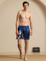 [Dark Blue] SilkSilky-UK Men's Sleep Shorts 005