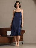 SilkSilky-UK 19Momme Silk Sleeveless Dress DarkBlue 005