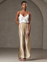 [Beige] SilkSilky-UK Spaghetti Strap V Neck Camisole 007
