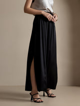 [Black] SilkSilky-UK 19Momme Silk Split Women's Pants 004