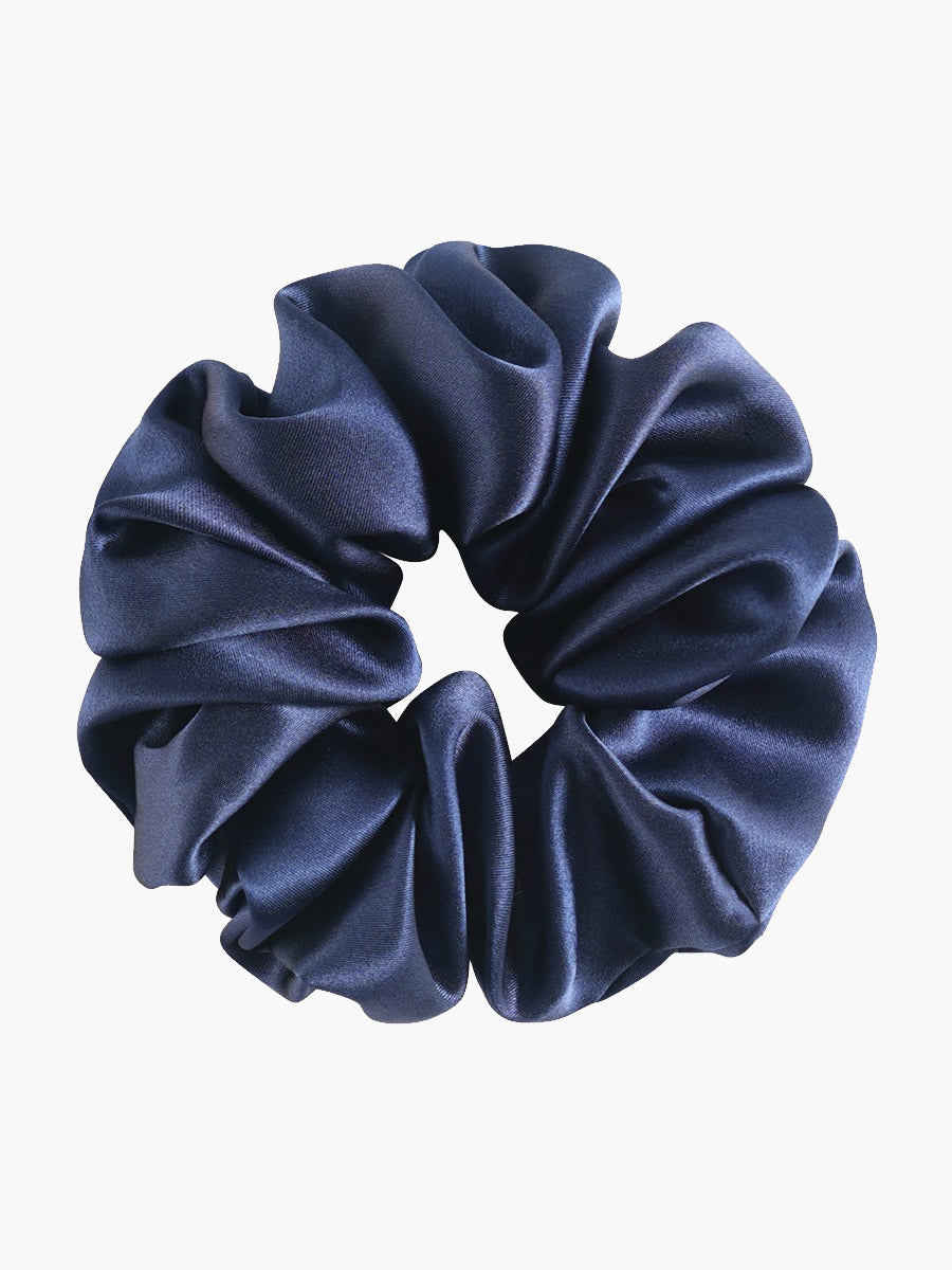 SilkSilky-UK 19Momme Pure Silk Scrunchie DarkBlue 003