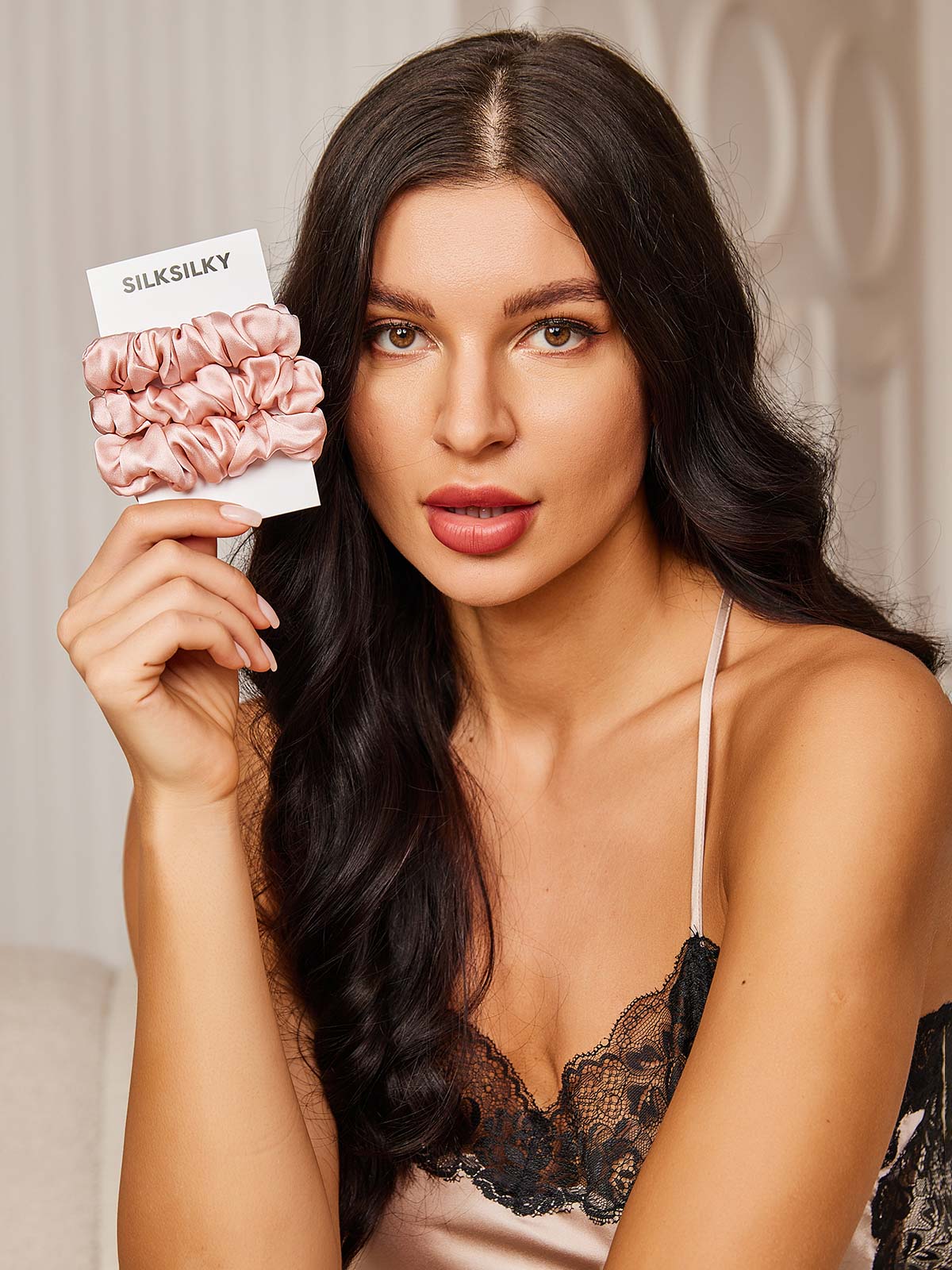 [Pink] SilkSilky-UK 19Momme Pure Silk Scrunchie 001