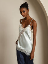 [Light Blue] SilkSilky-UK Spaghetti Strap V Neck Camisole 006