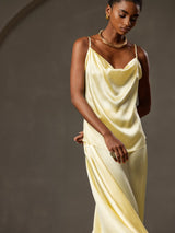 [Yellow] SilkSilky-UK Spaghetti Strap Cowl Neck Camisole 001