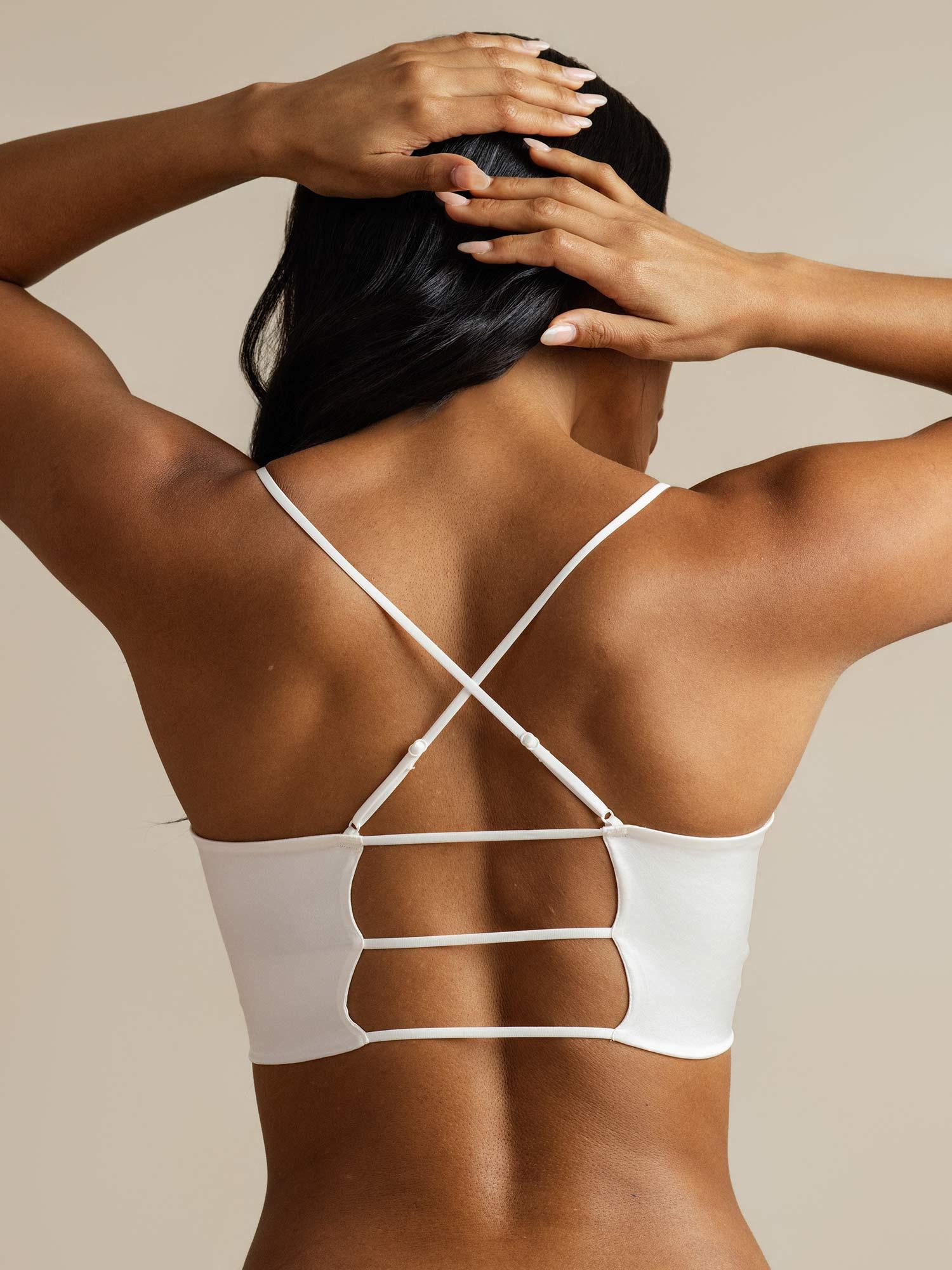 [White] SilkSilky-UK Pure Silk Bra 002