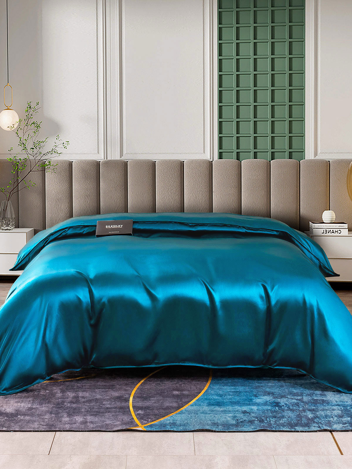 [Teal] SilkSilky-UK 25Momme Pure Silk Duvet Cover 002