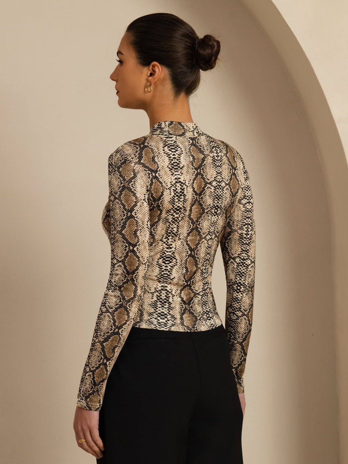 [Snakeskin] SilkSilky-UK Long Sleeve Women's T-Shirt 002