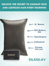 [Dark Gray] SilkSilky-UK 22Momme Pure Silk Pillowcase 003