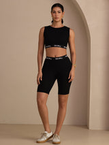 [Black] SilkSilky-UK Sleeveless Crew Neck Women's Outfit Sets 007