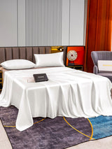 [White] SilkSilky-UK 22Momme Bed Linen Set 003