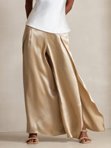 [Champagne] SilkSilky-UK 19Momme Silk Split Women's Pants 001
