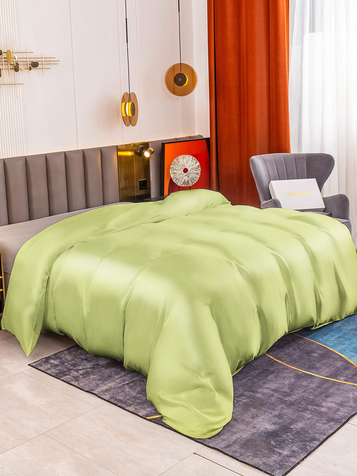 [Mint Green] SilkSilky-UK 19Momme Pure Silk Duvet Cover 001