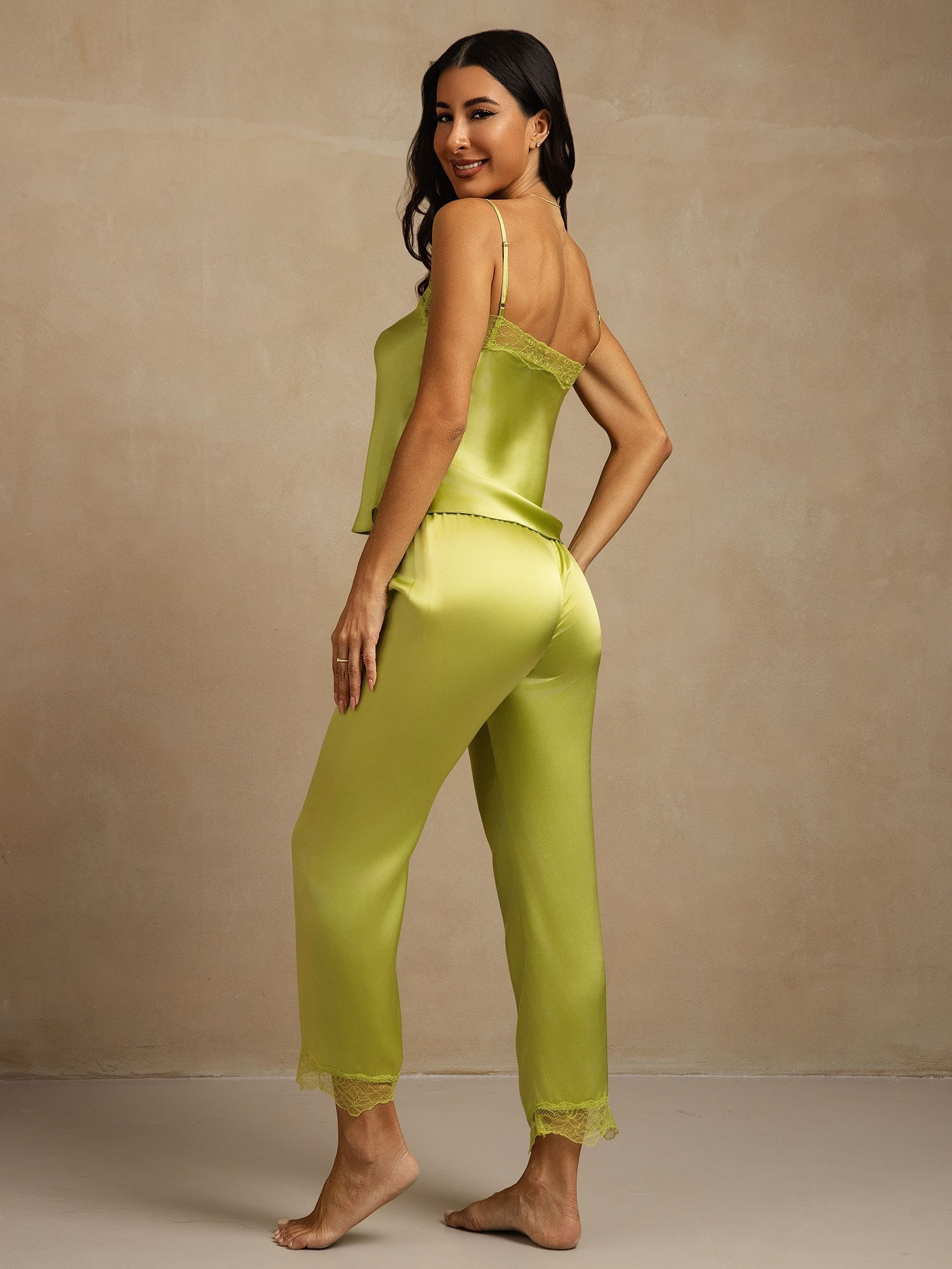 [Mint Green] SilkSilky-UK Pure Silk Camisole Set 002
